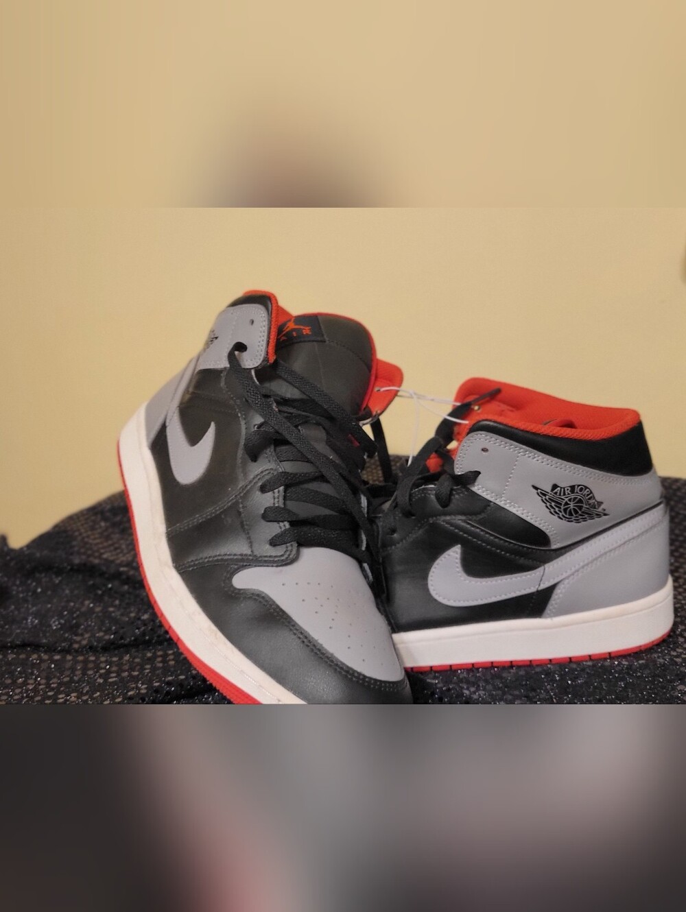 Jordan Men's High-Top Sneakers - Black, Gray & Red
